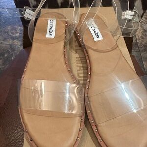 NEW Women’s Steve Madden Beige Sandals with Transparent Straps